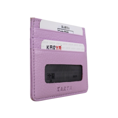 Кошелек картхолдер кожаный Karya 0049-082 светло-фиолетовый