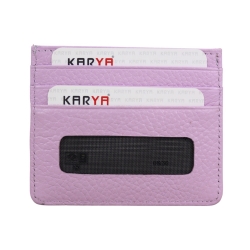 Кошелек картхолдер кожаный Karya 0049-082 светло-фиолетовый