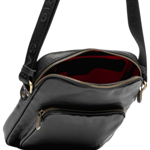 Сумка мужская кожаная через плечо Vittorio Safino VS 022 черная Корсика