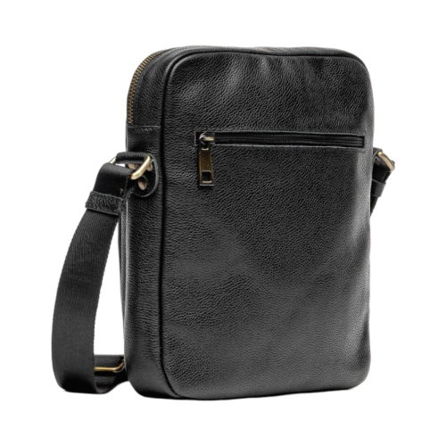 Сумка мужская кожаная через плечо Vittorio Safino VS 022 черная Корсика