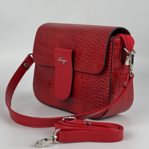 Сумка кросс-боди женская кожаная Karya 5068 красная кроко