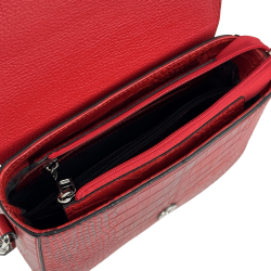 Сумка крос-боді жіноча шкіряна Karya 5068 червона кроко