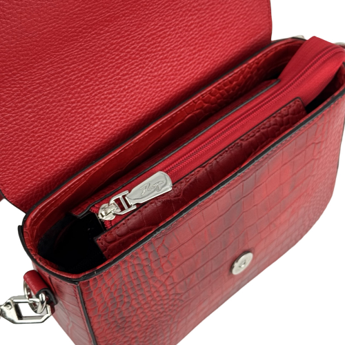 Сумка кросс-боди женская кожаная Karya 5068 красная кроко