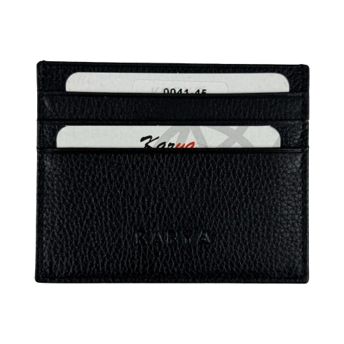 Кошелек картхолдер кожаный Karya 0041-45 черный