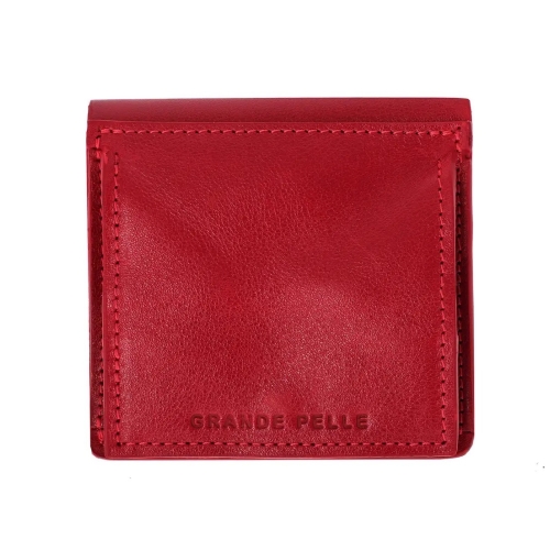 Кошелек женский кожаный Grande Pelle 537660 красный (кожа глянцевая)