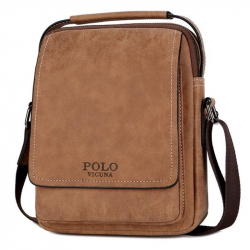 Сумка чоловіча Polo Vicuna V8855 світло-коричнева