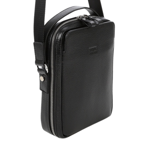 Сумка чоловіча через плече шкіряна Bond Non 1447-281 чорна