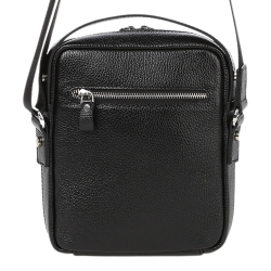 Сумка чоловіча через плече шкіряна Bond Non 1447-281 чорна