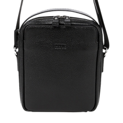 Сумка чоловіча через плече шкіряна Bond Non 1447-281 чорна