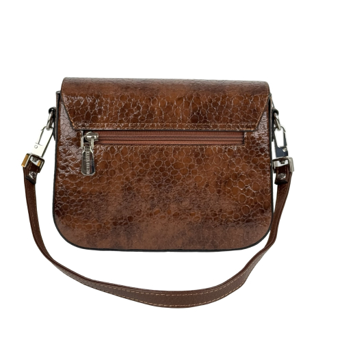 Сумка крос-боді жіноча шкіряна лакована Karya 5068-557 коричнева