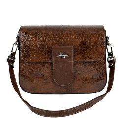 Сумка крос-боді жіноча шкіряна лакована Karya 5068-557 коричнева