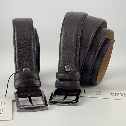 Ремінь чоловічий шкіряний Bond Non 17010 115 см темно-коричневий