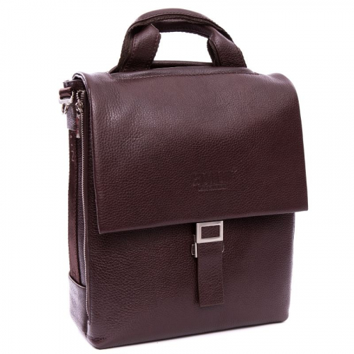 Сумка чоловіча шкіряна Butun 3025-004 001 темно-коричнева