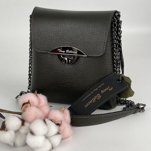 Сумка жіноча шкіряна Tony Bellucci 0353-217 оливкова