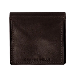 Кошелек мужской кожаный Grande Pelle 537620 темно-коричневый (кожа глянцевая)