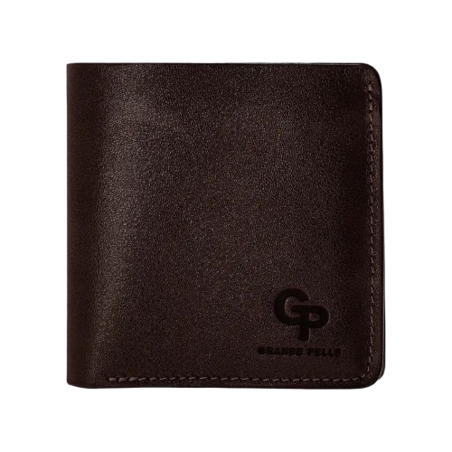Кошелек мужской кожаный Grande Pelle 537620 темно-коричневый (кожа глянцевая)