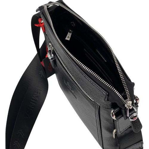 ​Сумка чоловіча шкіряна Eminsa 6146 37-1 чорна