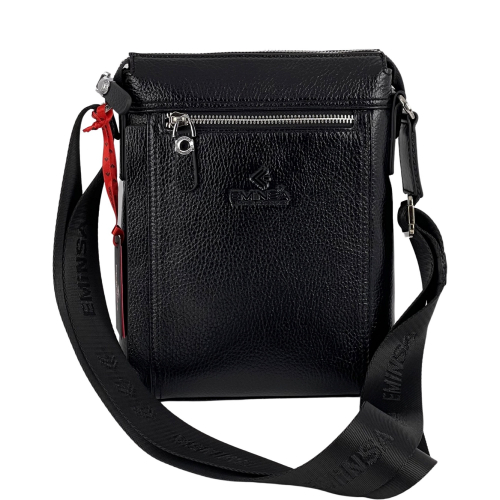 ​Сумка чоловіча шкіряна Eminsa 6146 37-1 чорна