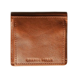 Кошелек мужской кожаный Grande Pelle 537623 коричневый (кожа глянцевая)