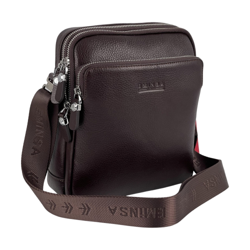 Сумка чоловіча шкіряна Eminsa 6147 37-3 темно-коричнева