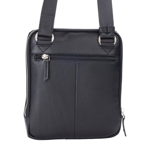 Сумка чоловіча через плече шкіряна Bond Non 1347-1 чорна