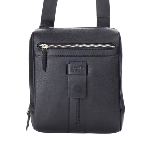 Сумка чоловіча через плече шкіряна Bond Non 1347-1 чорна