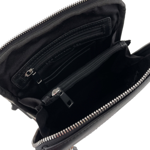 Сумка чоловіча через плече шкіряна Bond Non 1347-1 чорна