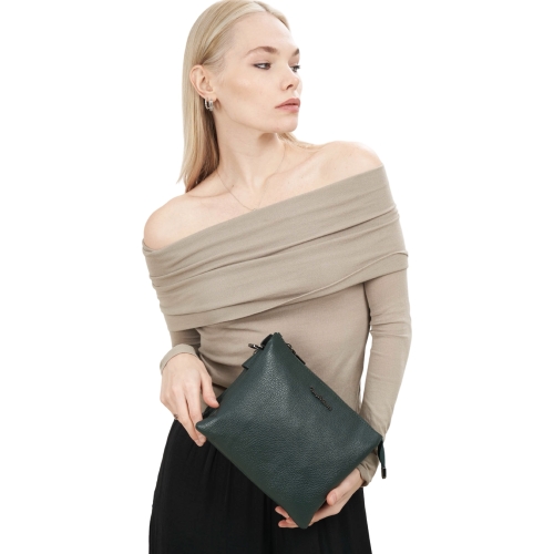 Сумка жіноча шкіряна Tony Bellucci 0077-1005 темно-зелена