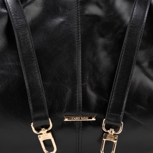 Сумка-саквояж женская кожаная Enzo Nori EN1095-KR01 чорный