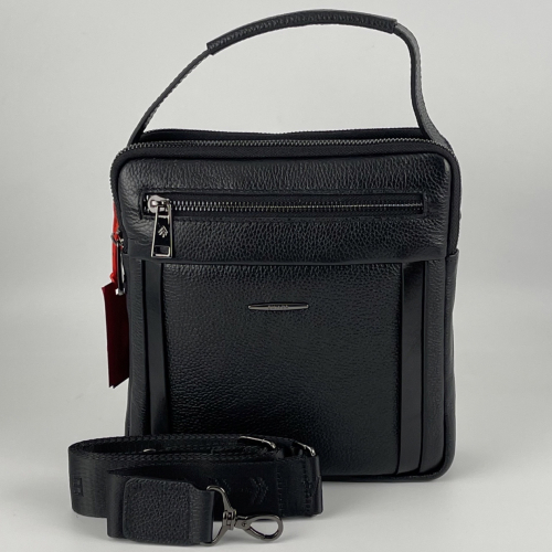 Сумка чоловіча шкіряна Eminsa 6136 18-1 чорна