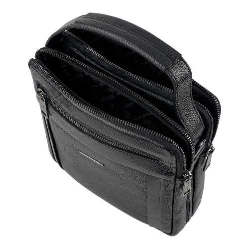 Сумка чоловіча шкіряна Eminsa 6136 18-1 чорна