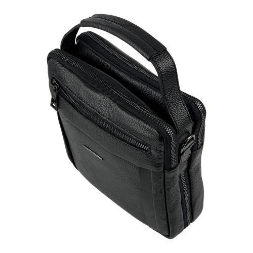 Сумка чоловіча шкіряна Eminsa 6136 18-1 чорна