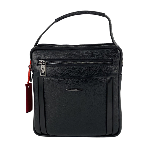 Сумка чоловіча шкіряна Eminsa 6136 18-1 чорна