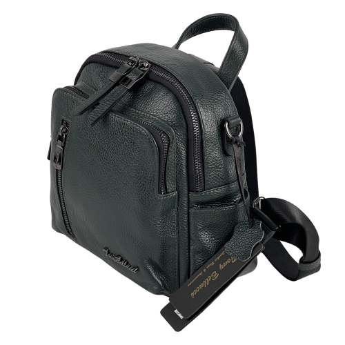 Рюкзак жіночий шкіряний Tony Bellucci 0420-1005 темно-зелений