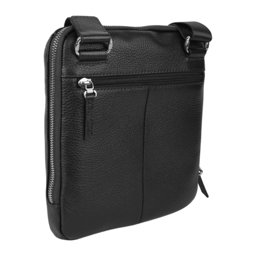 Сумка чоловіча через плече шкіряна Bond Non 1347-281 чорна