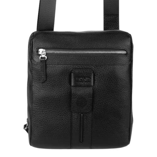 Сумка чоловіча через плече шкіряна Bond Non 1347-281 чорна