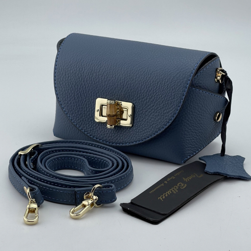 Сумка крос-боді жіноча шкіряна Tony Bellucci 0692-215 блакитна