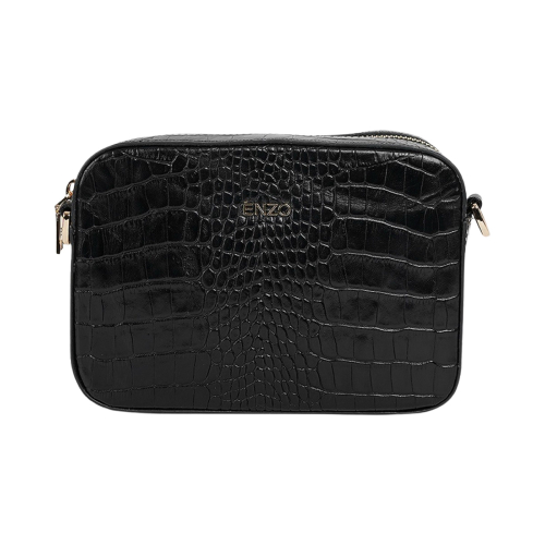 Сумка крос-боді жіноча шкіряна Enzo Nori 1008-301 чорна