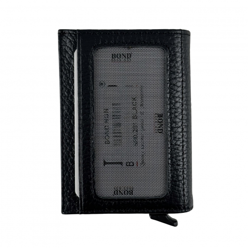 Визитница-картхолдер кожаная Bond Non 580-281 черная