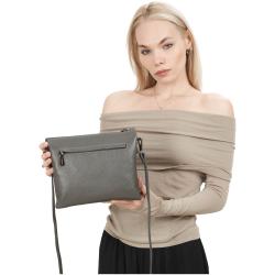 Сумка жіноча шкіряна Tony Bellucci 0077-1032 сіра