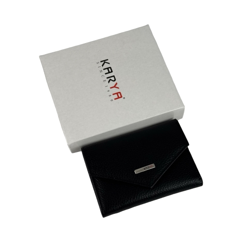 Кошелек женский кожаный Karya 2025-45-46 черный (внутри красный)