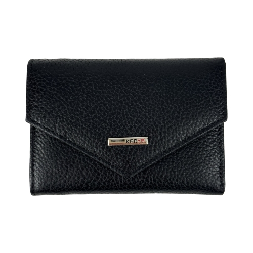 Кошелек женский кожаный Karya 2025-45-46 черный (внутри красный)