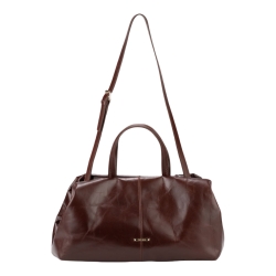 Сумка-саквояж женская кожаная Enzo Nori EN1095-KR04 темно-коричневая