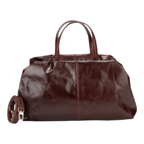 Сумка-саквояж женская кожаная Enzo Nori EN1095-KR04 темно-коричневая