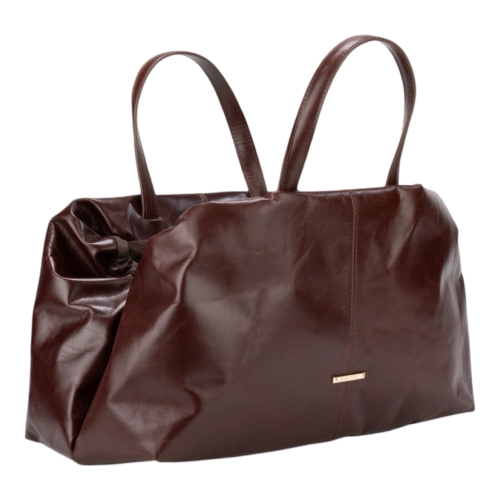 Сумка-саквояж женская кожаная Enzo Nori EN1095-KR04 темно-коричневая