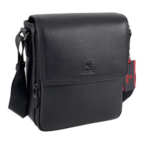 Сумка чоловіча шкіряна Eminsa 6197 18-1 чорна