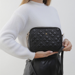 Сумка крос-боді жіноча шкіряна Enzo Nori 1012-801 чорна