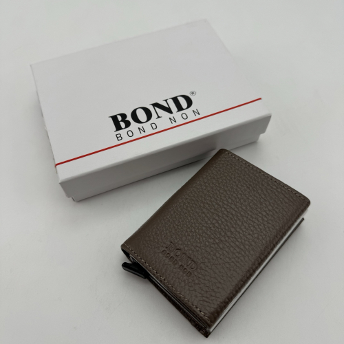 Визитница-картхолдер кожаная Bond Non 580-213 светло-коричневая