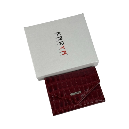 Кошелек женский кожаный лакированный Karya 2025-08 красный