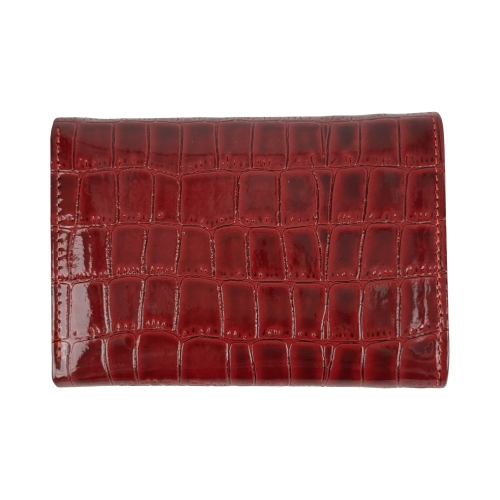 Кошелек женский кожаный лакированный Karya 2025-08 красный